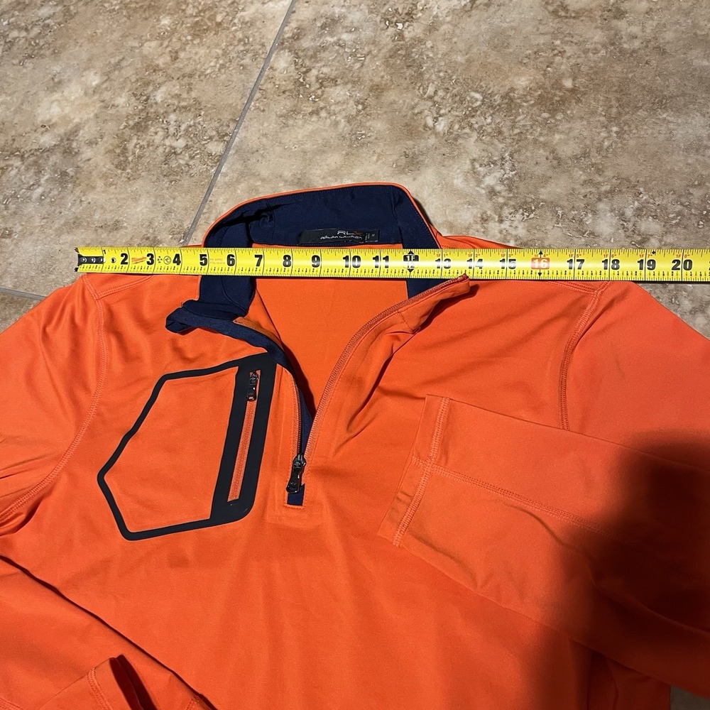 RLX Ralph Lauren Quarter Zip Pullover Mens Medium Orange  Long Sleeve Golf - Picture 6 of 9